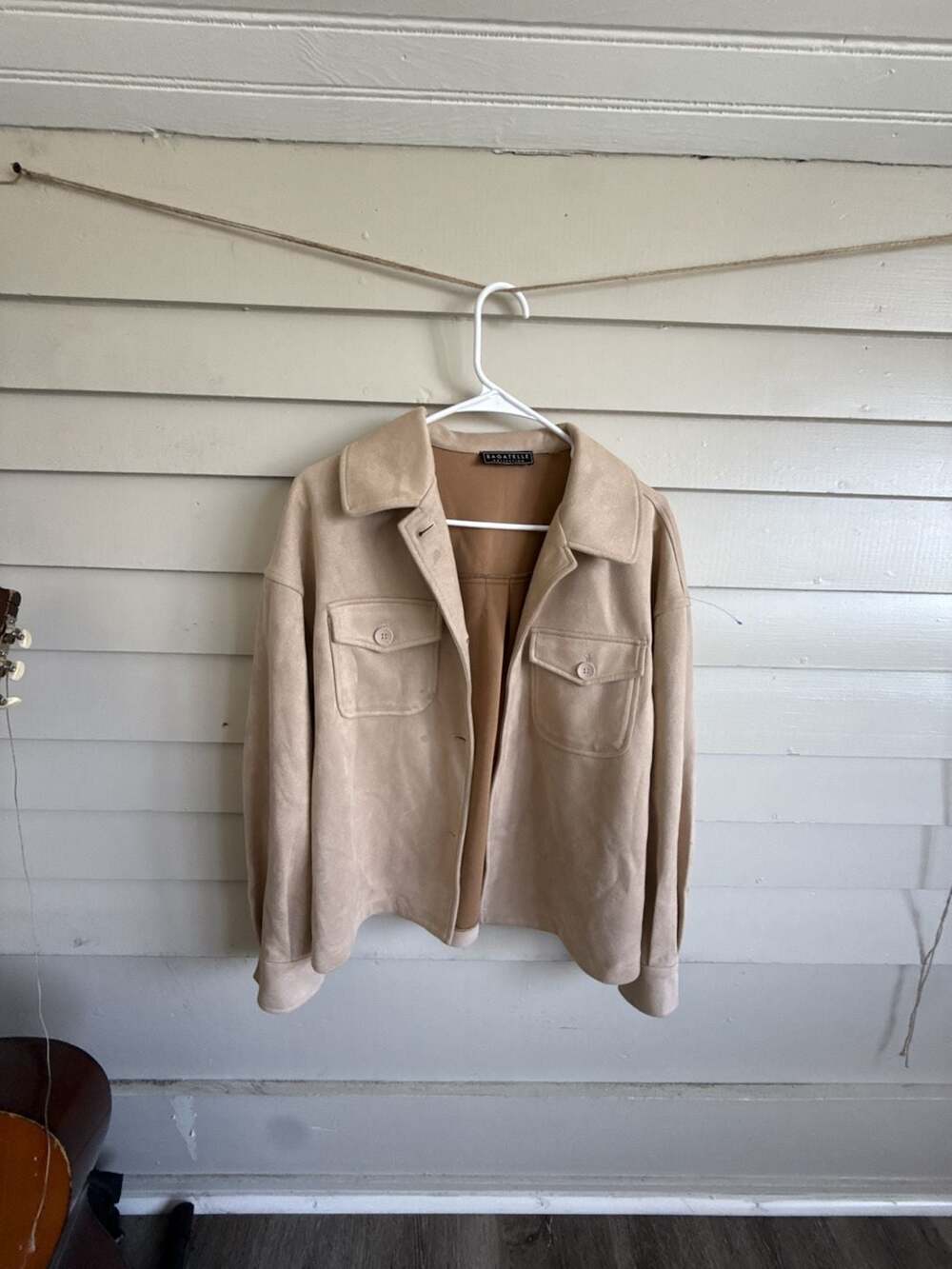 Bagatelle Collection Faux Suede Jacket Size S Beige